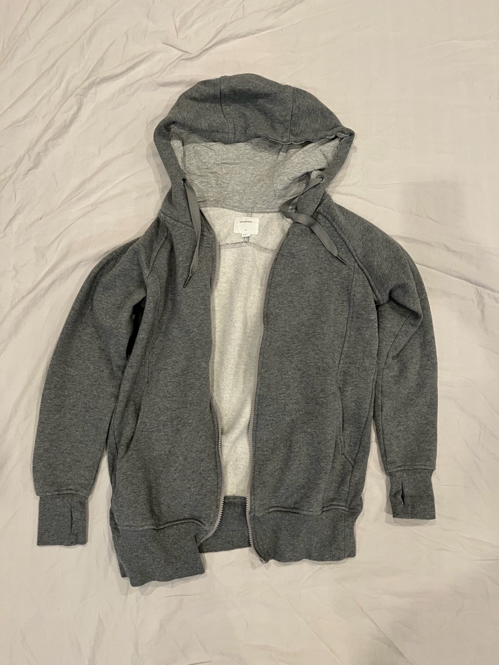 Seraphine Maternity & Babywearing Fleece Hoodie Jacket Gray XS with ZipIn insert